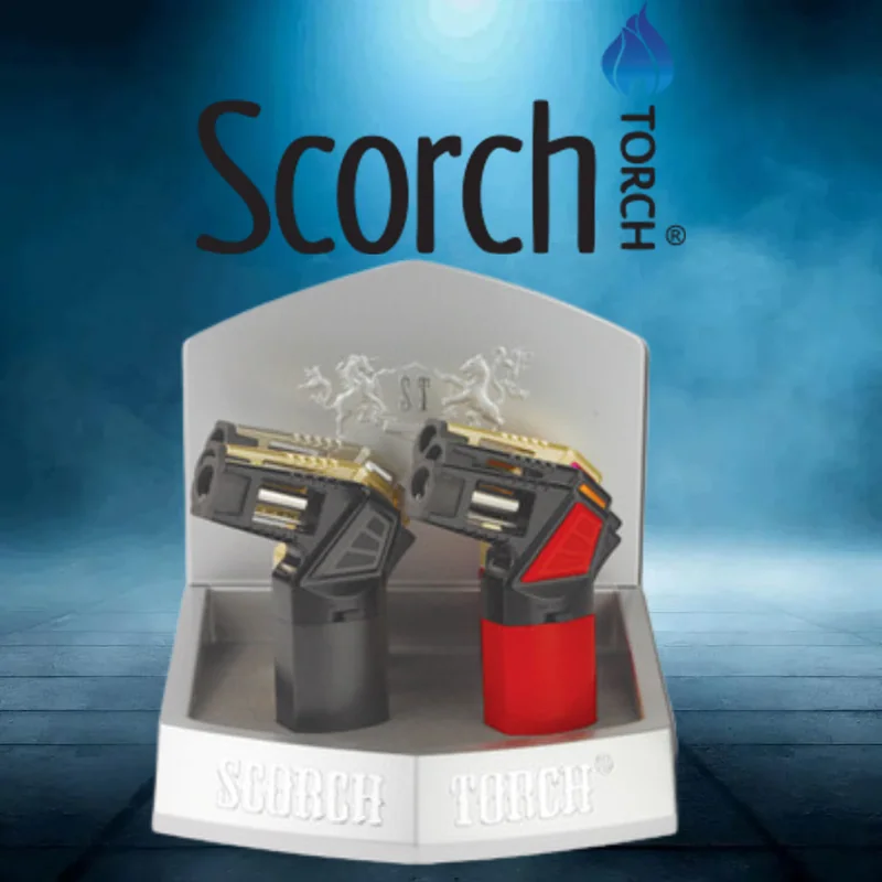 SCORCH TORCH EASY HELD 45 DEGREE TORCH WITH CIGAR PUNCH DISPLAY OF 6 ST-11