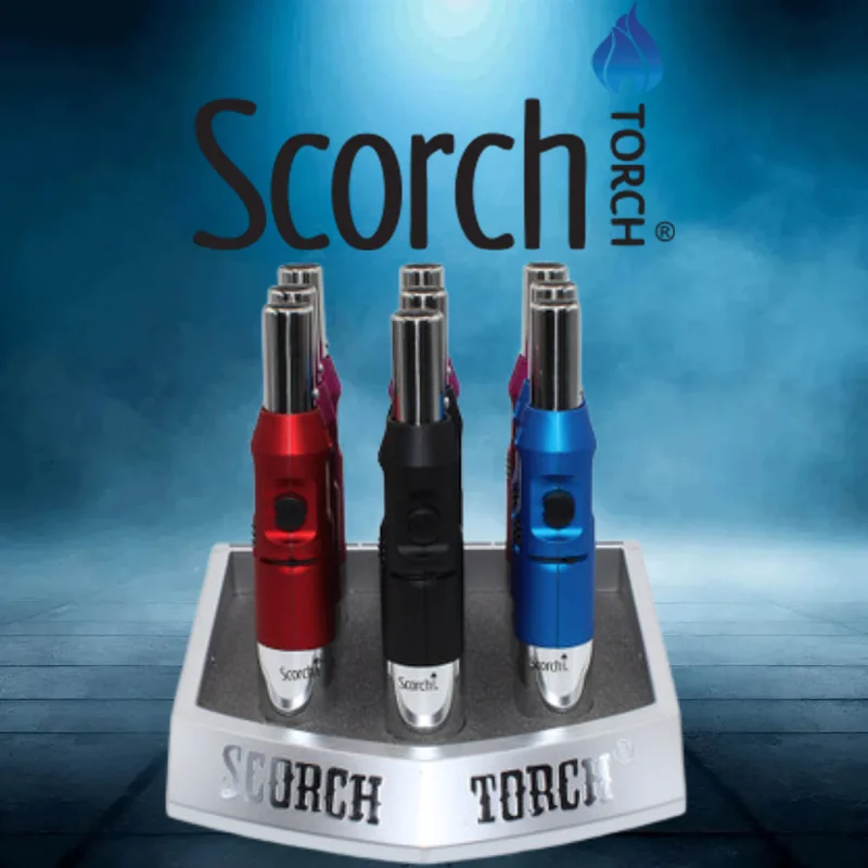 SCORCH TORCH METALLIC FINISH PEN STYLE HEAVY DUTY TORCH DISPLAY OF 9 ST-30
