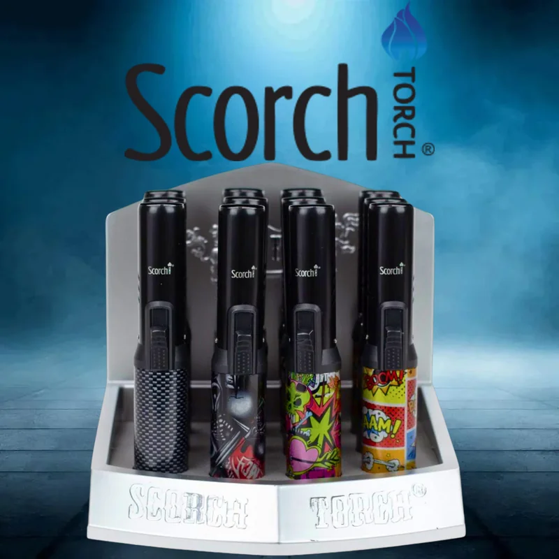SCORCH TORCH PENCIL TORCH BLACK GRAFFITI AND LEAF DESIGN DISPLAY OF 12 ST-82