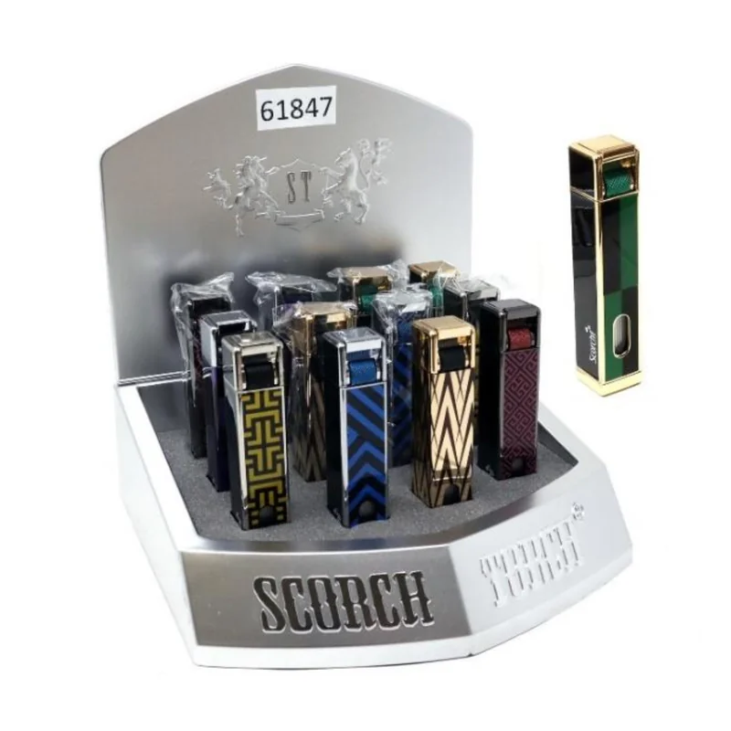 SCORCH TORCH RECTANGULAR COLUMN SHAPED LIGHTER DISPLAY OF 12 ST-125