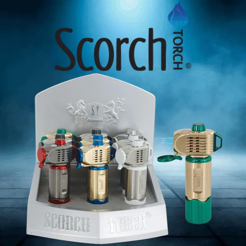 SCORCH TORCH TRIPLE FLAME WITH CIGAR PUNCH DISPLAY OF 9 ST-98