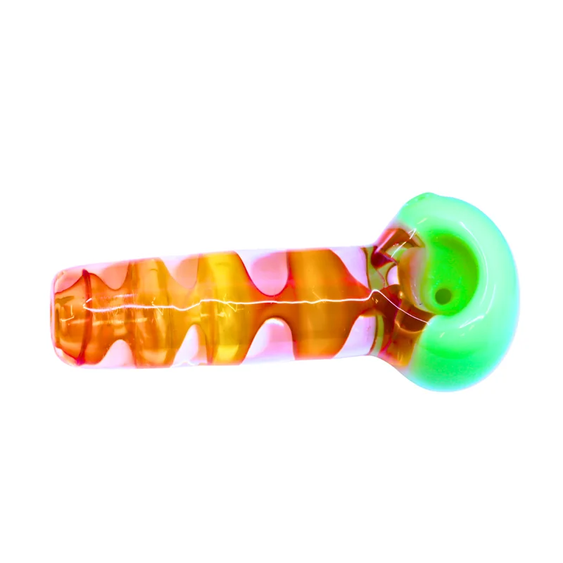 SLIME HEAD TRIPLE CHAMBER 4" HAND PIPE MIXED COLORS (HP-146)