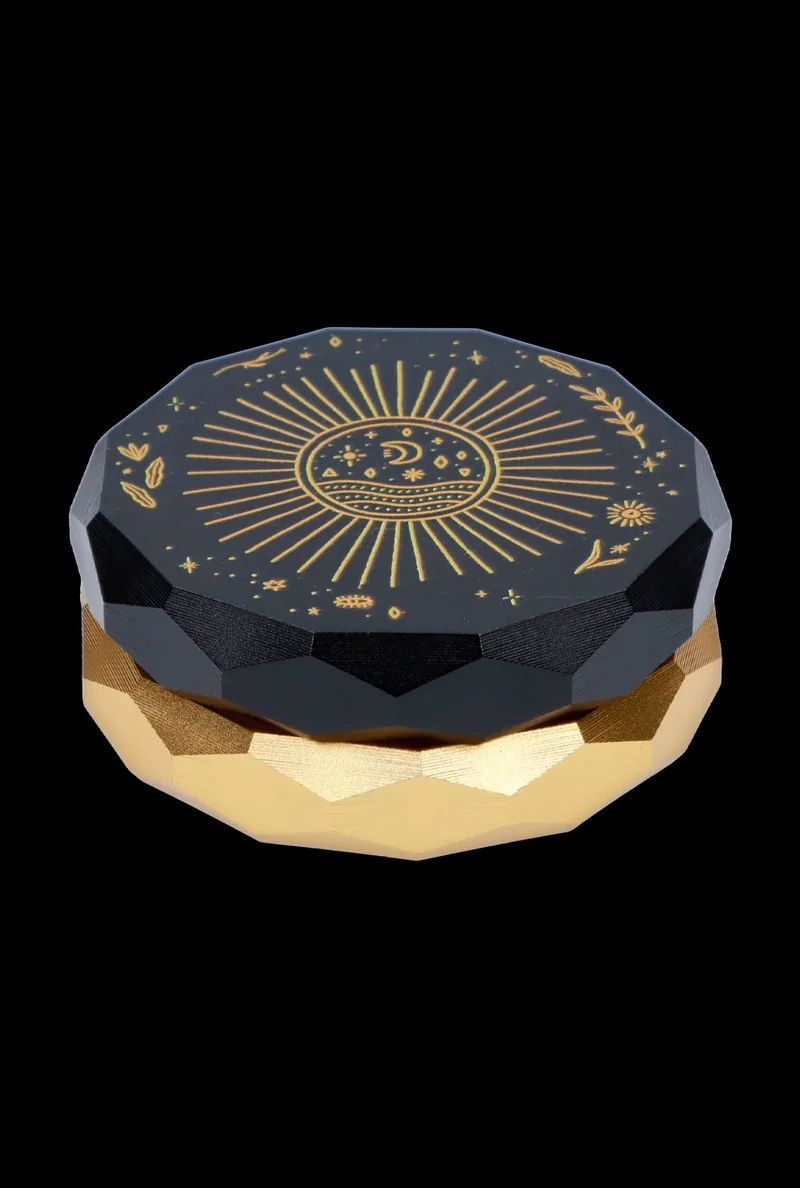 Famous Design - Astral Power Aluminum 2 stage Grinder - Black and Gold