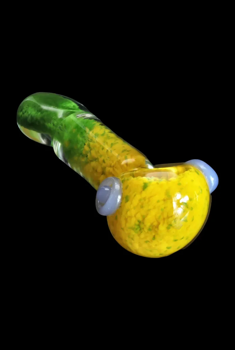 Tri-Color Frit Flat Spoon Pipe - 3.5 in.