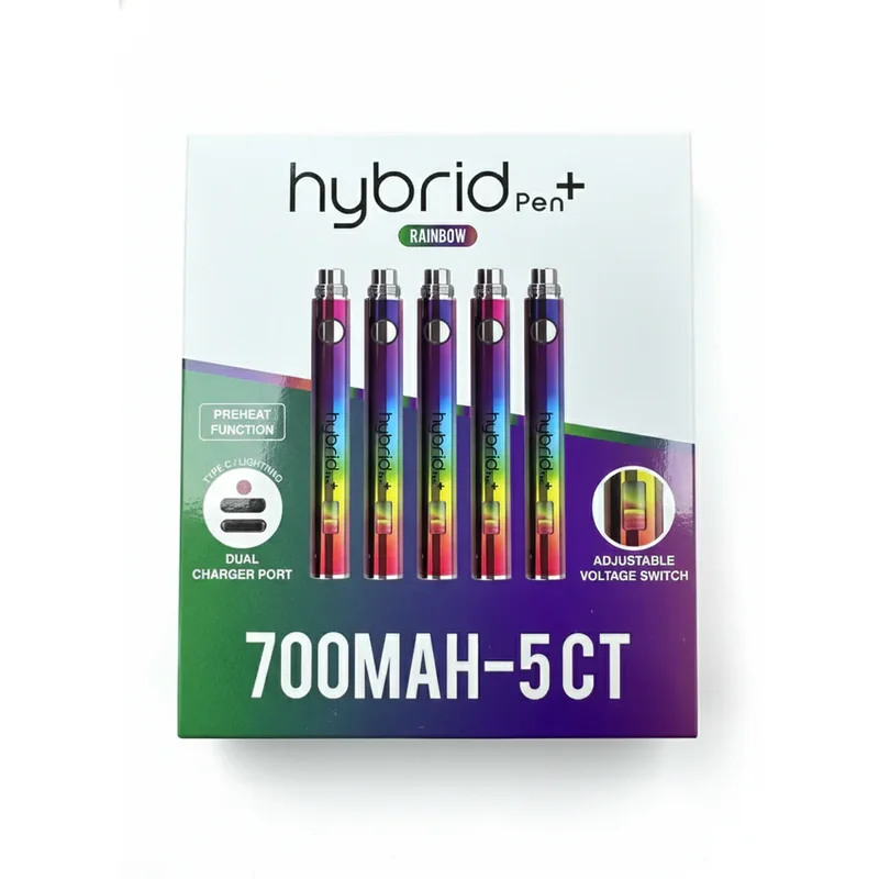 Hybrid Pen Plus 700 mAh Adjustable Voltage Battery - Various Colors - (5 Count)