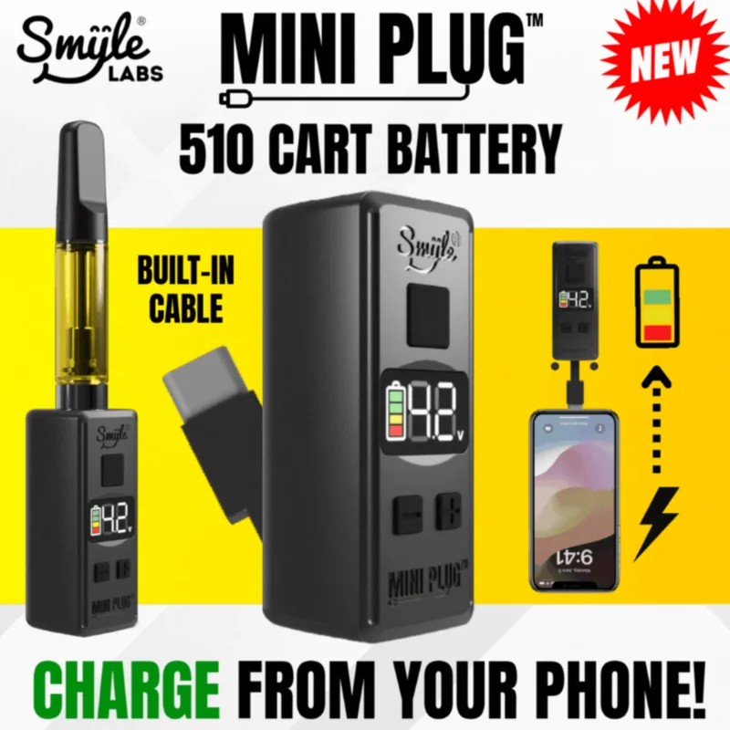SMYLE MINI 510 CART 450MAH BATTERY ASSORTED COLORS DISPLAY OF 20