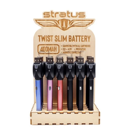 510 Variable Voltage Battery by Stratus 400mAh (Display of 24) *Drop Ship* (MSRP $18.99 Each)
