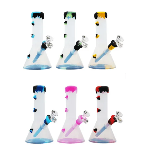 8" Clear Silicone Bee Waterpipe by Stratus (Bundle of 6 Asstd Colors) *Drop Ship* (MSRP $39.99 Each)