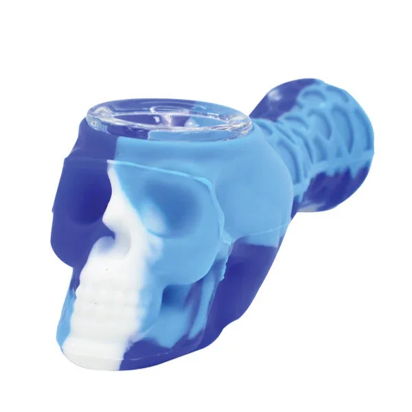 4.5" Silicone Skull Handpipe - Color May Vary - (1 Count)
