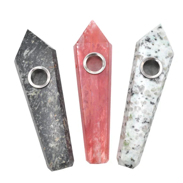 4" Crystal Pipes With 3 Metal Screens - Color May Vary - (1 Count)