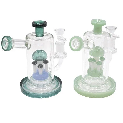 6” Clear Glass Mushroom Water Bubbler - Color May Vary - (1 Count)