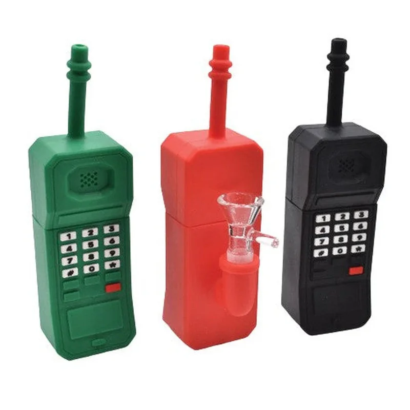 7" Cell Phone Silicone Water Pipe - Color May Vary - (1 Count)
