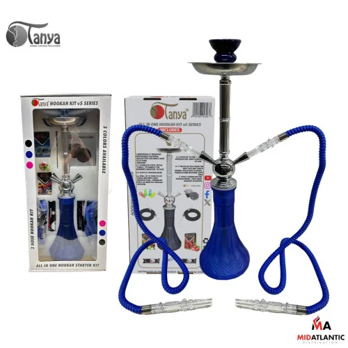 Tanya V5 Double Hose 31in Hookah #5 Retail Kit (Assorted Colors) *Sold As Singles*