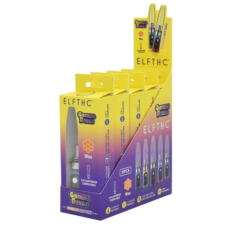 ELF Hardware Gnome Dome Mini Vape Rig For Dabs - POP 5 Assorted Colors Per Display - (5 Count Display)