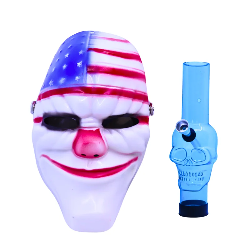 ADJUSTABLE PREMIUM GAS MASK JOKER DESIGN ASSORTED COLORS (SM-300-172)	