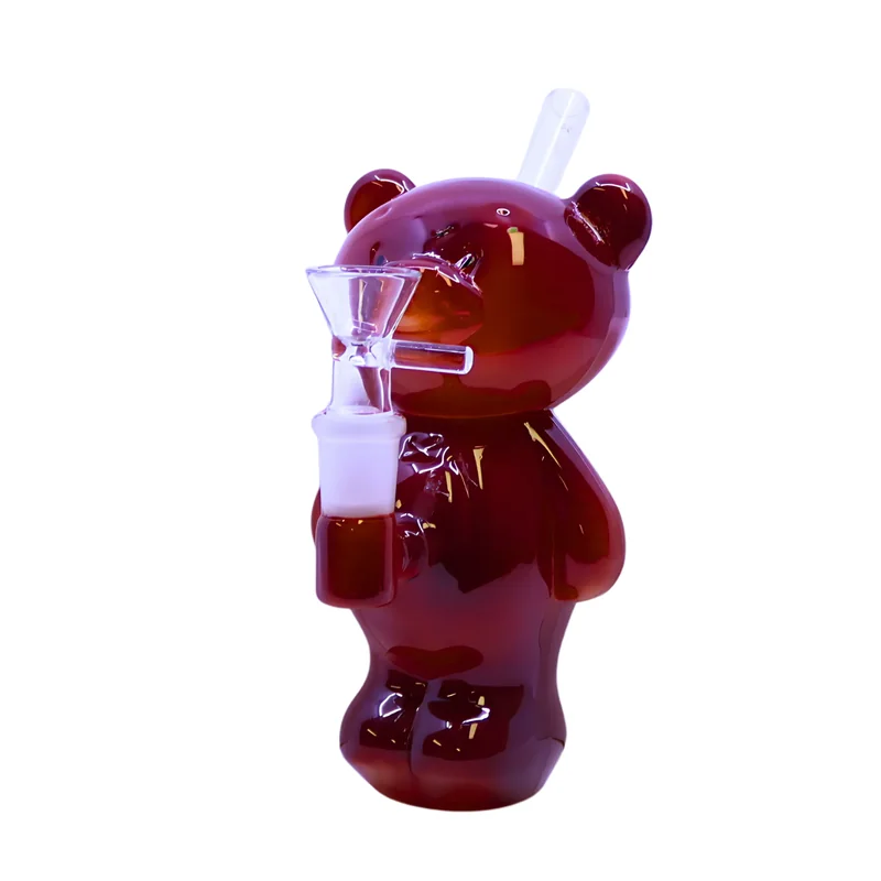 BEAR DESIGN 6" PREMIUM GLASS WATERPIPE ASSORTED COLORS
