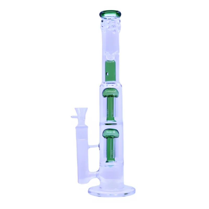 DOUBLE PERC GLASS 16" WATERPIPE ASSORTED COLORS (WP-503)