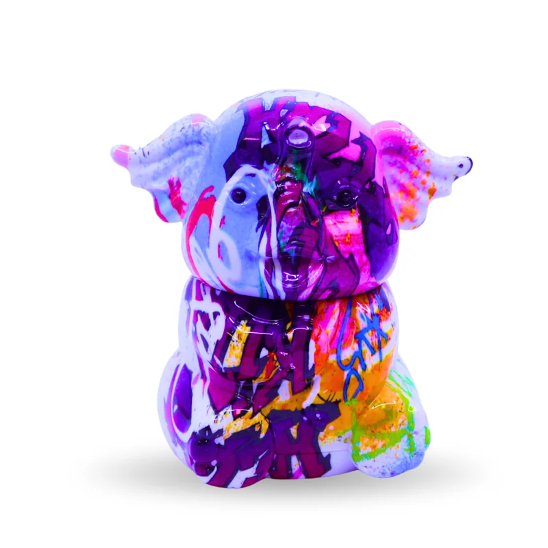 LARGE COLORFUL ELEPHANT DESIGN 125MM GRINDER DISPLAY OF 6 