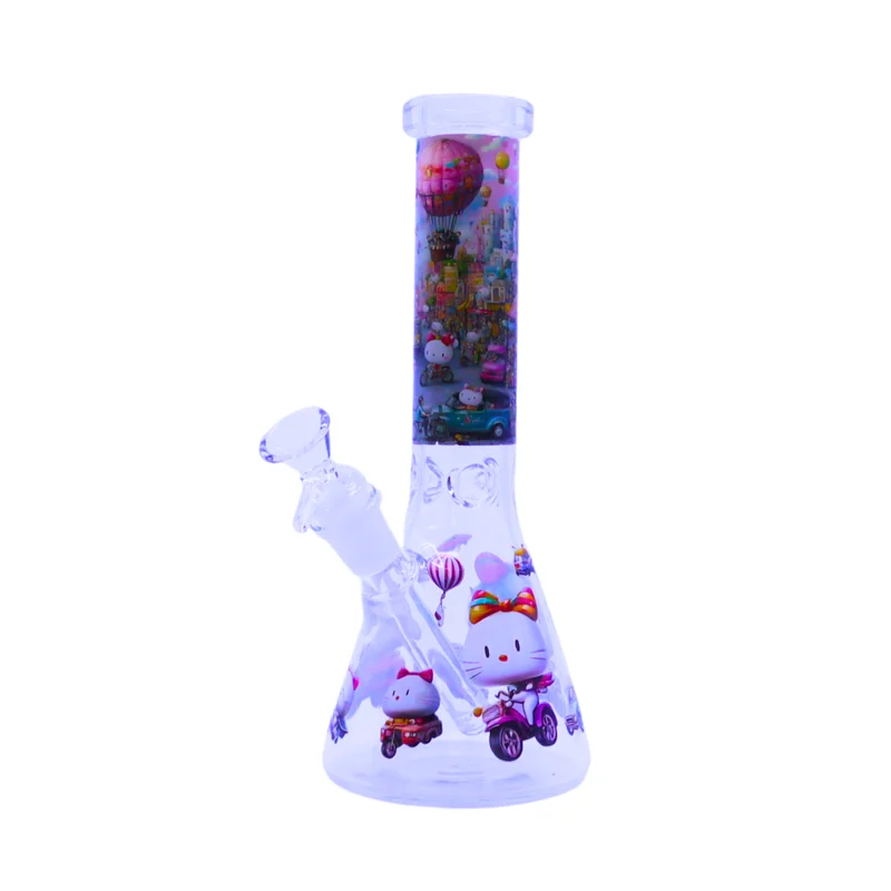 PREMIUM GLASS 10" HELLO KITTY BEAKER WATERPIPE ASSORTED COLORS (WP-516)
