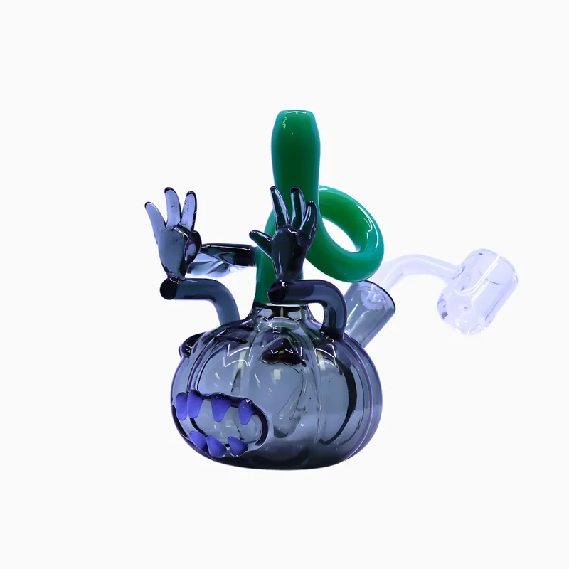 PREMIUM GLASS 6" WATERPIPE PUMPKIN DESIGN ASSORTED COLORS (WP-492)