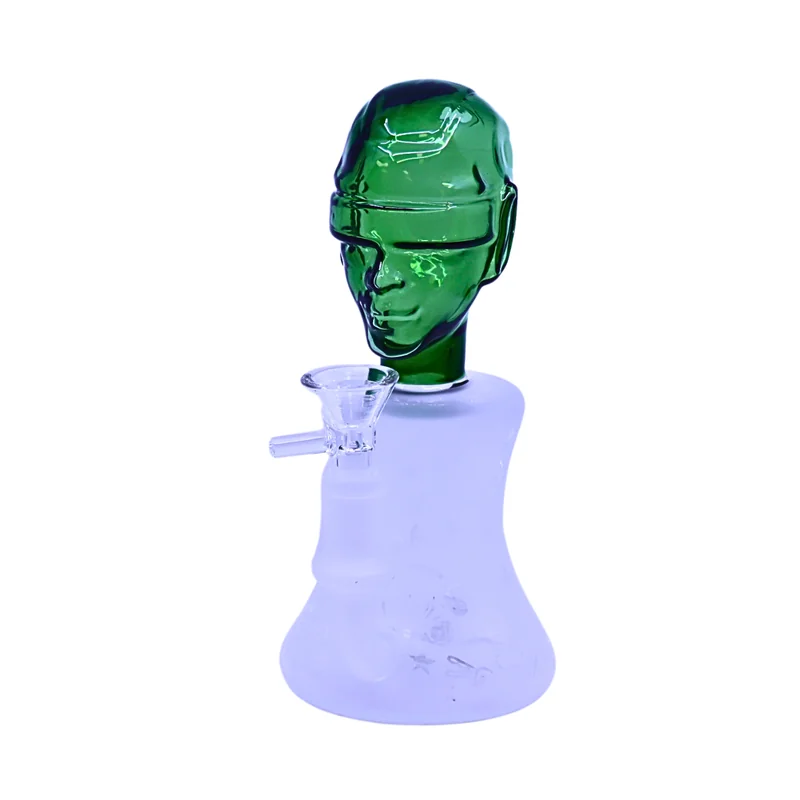 PREMIUM GLASS 7.5" WATERPIPE TECHNO-HEAD DESIGN ASSORTED COLORS (WP-479)