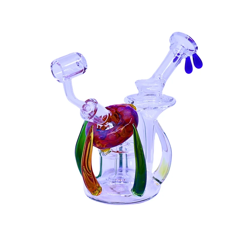 PREMIUM GLASS 7" WATERPIPE WITH BANGER ASSORTED COLORS (WP-496) 