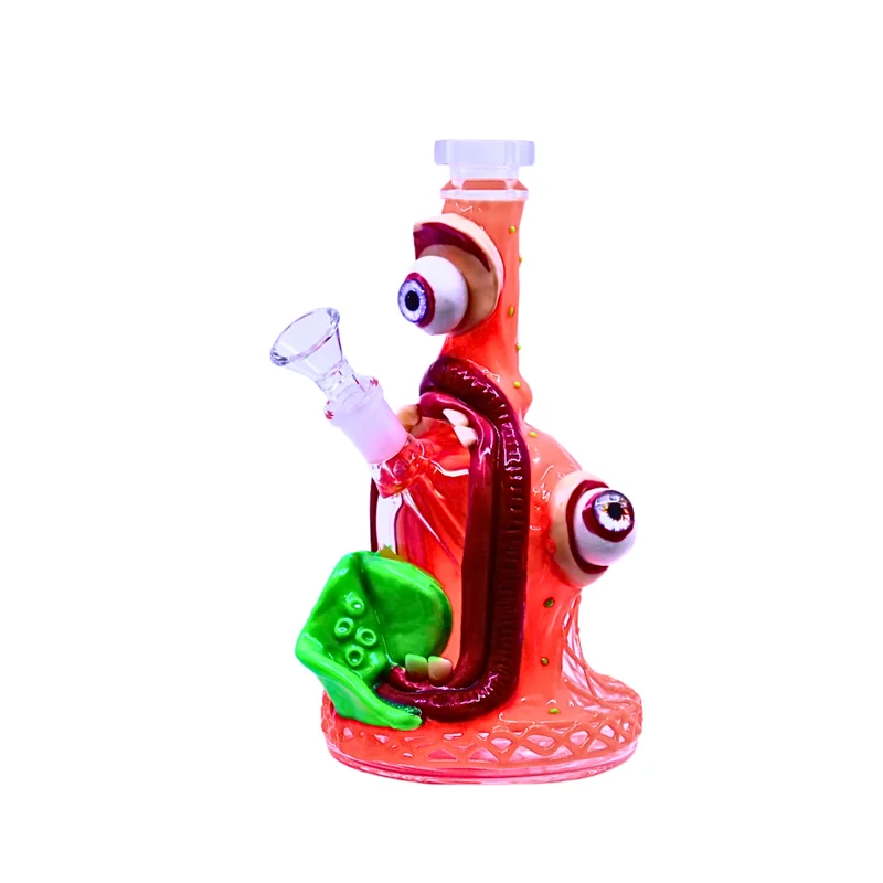 PREMIUM GLASS 8" WATERPIPE MONSTER EYE DESIGN ASSORTED COLORS (WP-507)