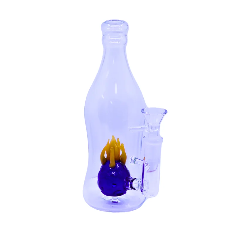 PREMIUM GLASS 8" WATERPIPE WITH PERC AND BOWL ASSORTED COLORS (WP-459)