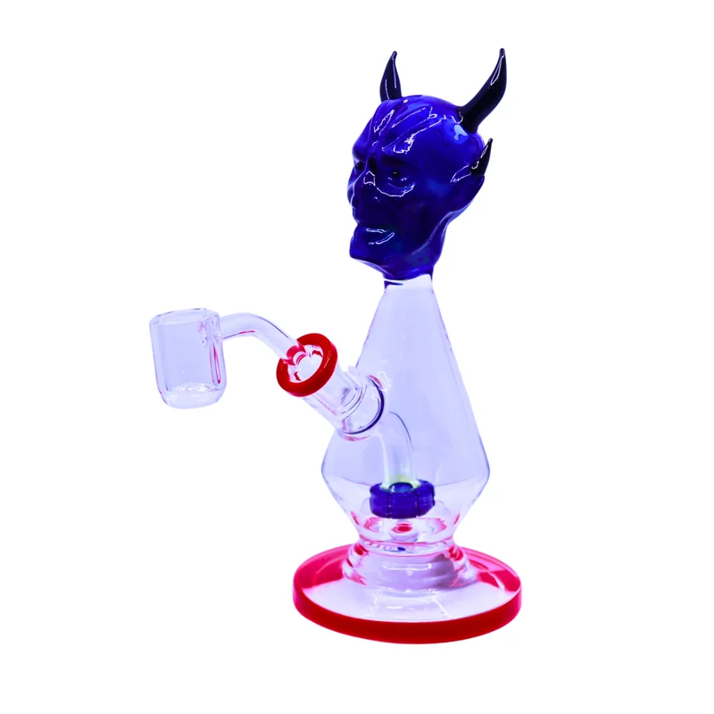 PREMIUM GLASS 9" WATERPIPE DEMON HEAD DESIGN ASSORTED COLORS (WP-452)
