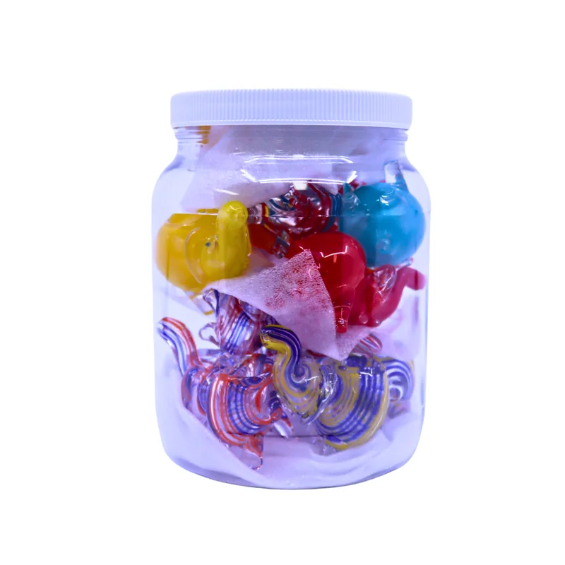 PREMIUM MINI ELEPHANT HANDPIPE MIX COLORS 3" JAR OF 16 (JAR-83)