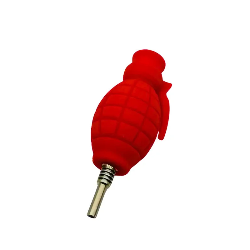SILICONE GRENADE NECTAR COLLECTOR WITH METAL TIP ASSORTED COLOR