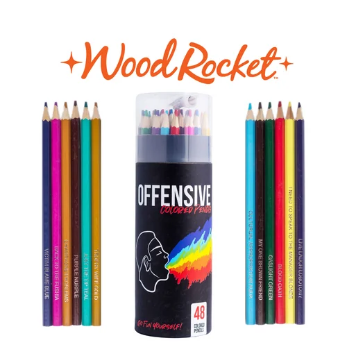 Offensive Colored Pencils (Pack of 48) by Wood Rocket *Drop Ship* (MSRP $17.00)