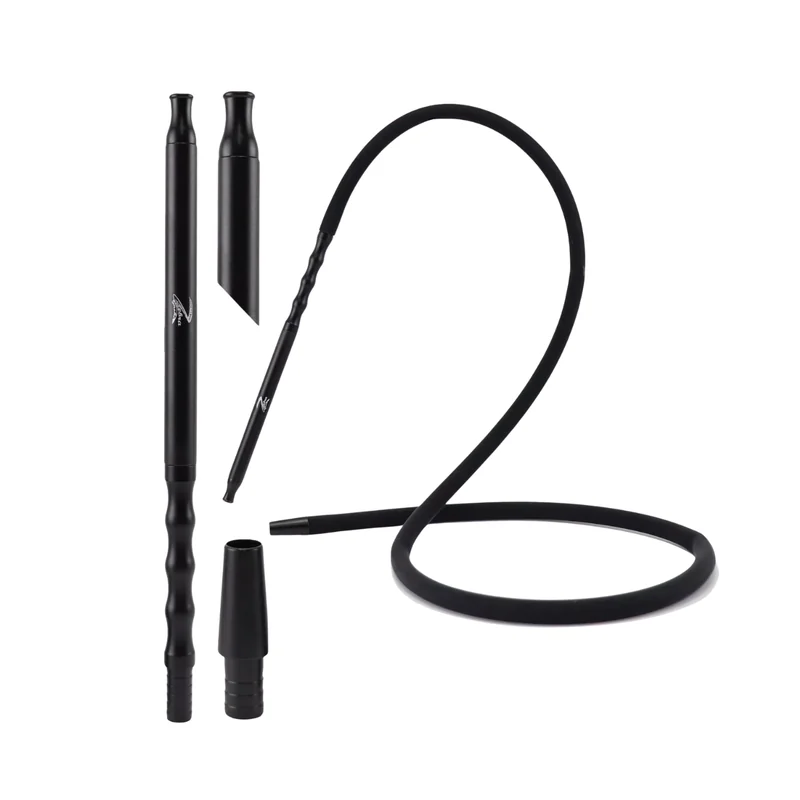 ZEBRA HOOKAH HOSE SILICONE WITH ALUMINUM HANDLE ASSORTED COLORS