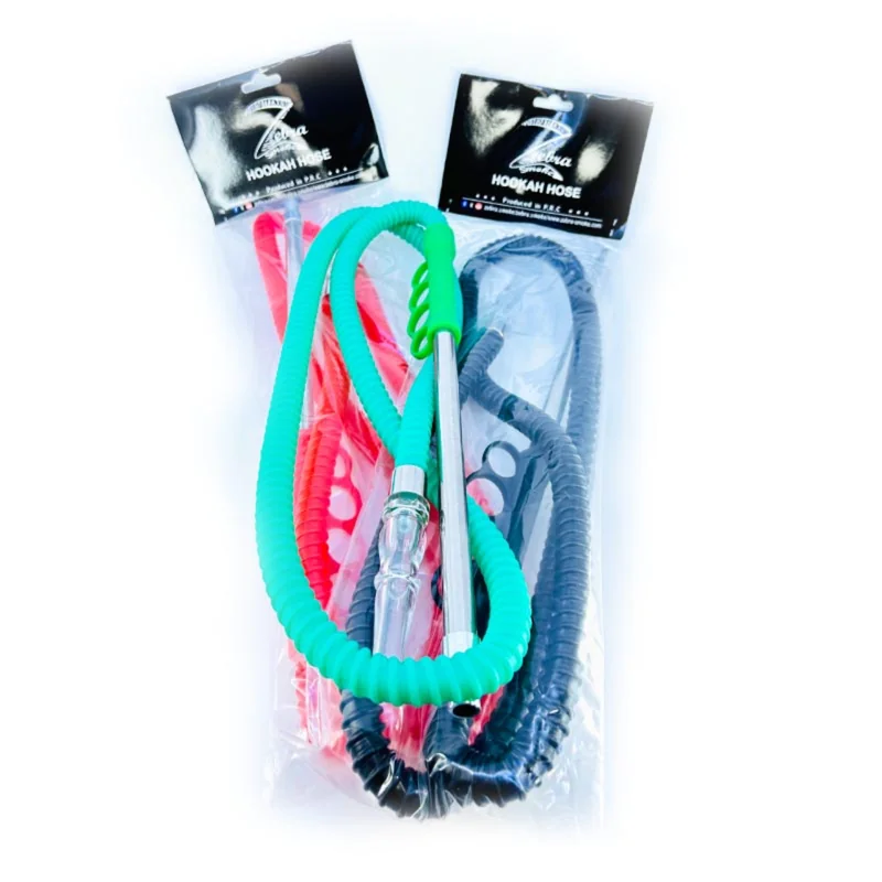 ZEBRA HIGH QUALITY HOOKAH HOSE ASSORTED COLORS WITH KNUCKLE HANDLE