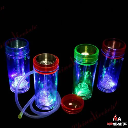 Zebra Smoke LED Portable Cup Hookah (Assorted Colors) *Sold As Singles*