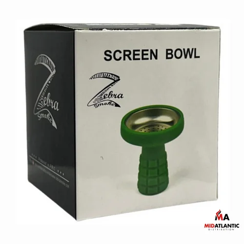 Zebra Smoke Silicone Screen Bowls (Assorted Colors) *Sold As Singles*