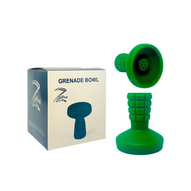 ZEBRA SILICON GRENADE HOOKAH BOWL ASSORTED COLORS